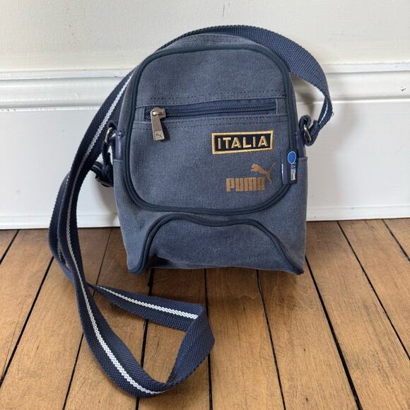 Puma Italia Blue Denim Crossbody Bag - Picture 1 of 9